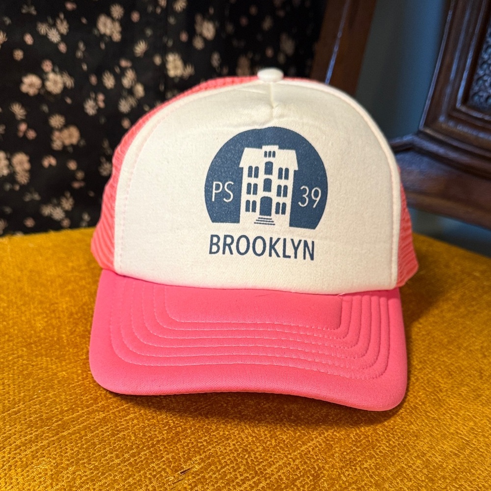 Vintage Brooklyn PS 39 Trucker Hat - Pink and White